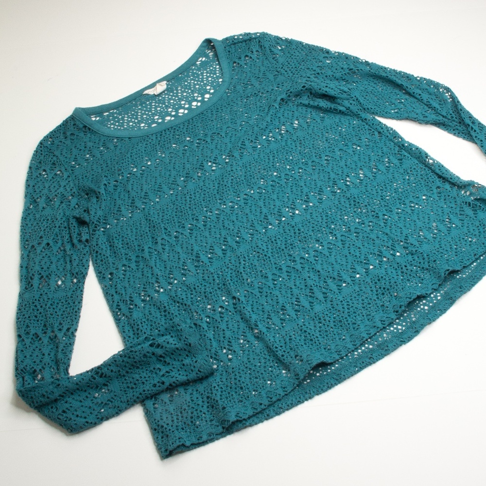 👚 Aeropostale Long Sleeve Open Mesh Net Shirt